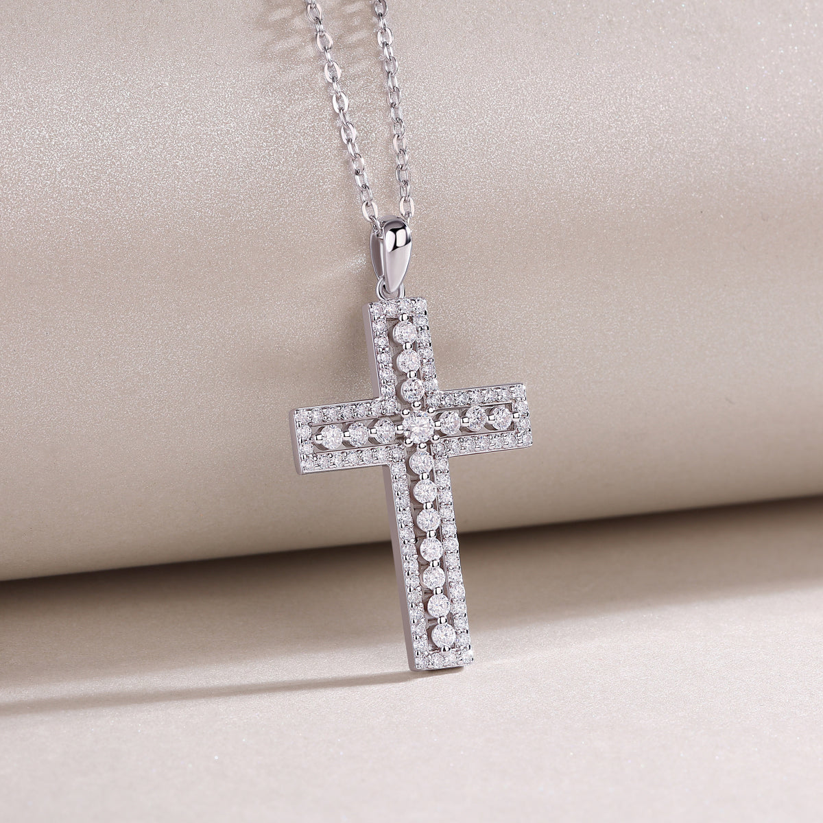 1Shelter Luxury Fashion Diamond Pendant Necklace Set With Mosan Diamond Silver Ornaments Prohibit TikTok sales