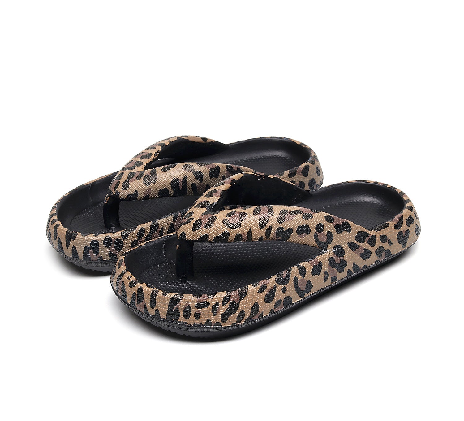 Women's Thick Sole Flip-Flops – Patterned Summer Slippers