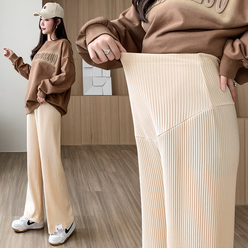 Women's Loose Straight Maternity Pants – Comfortable Wide-Leg Pregnancy Trousers