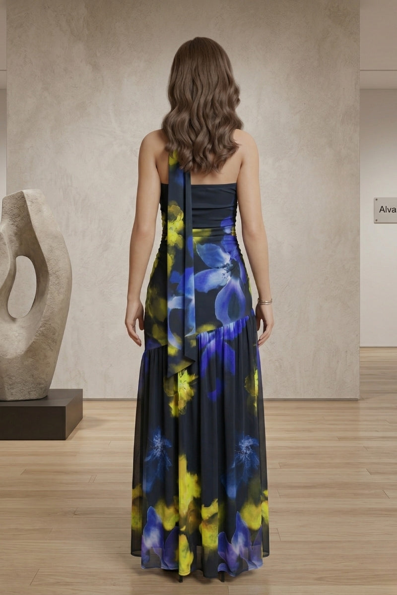 Floral Tie Neck Maxi Dress – Sleeveless Beach & Evening Dress | UK 6–18