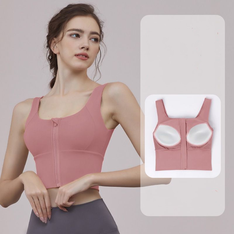 Women's Front Zipper Sports Bra Black — AdriaPulse