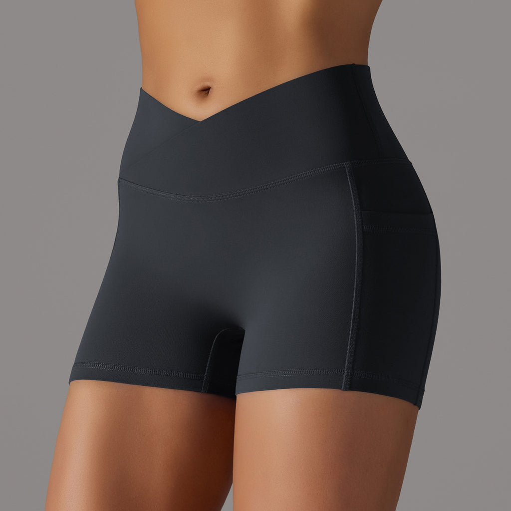 Short de yoga avec poche pour téléphone | Short de fitness pour femmes anti-humidité