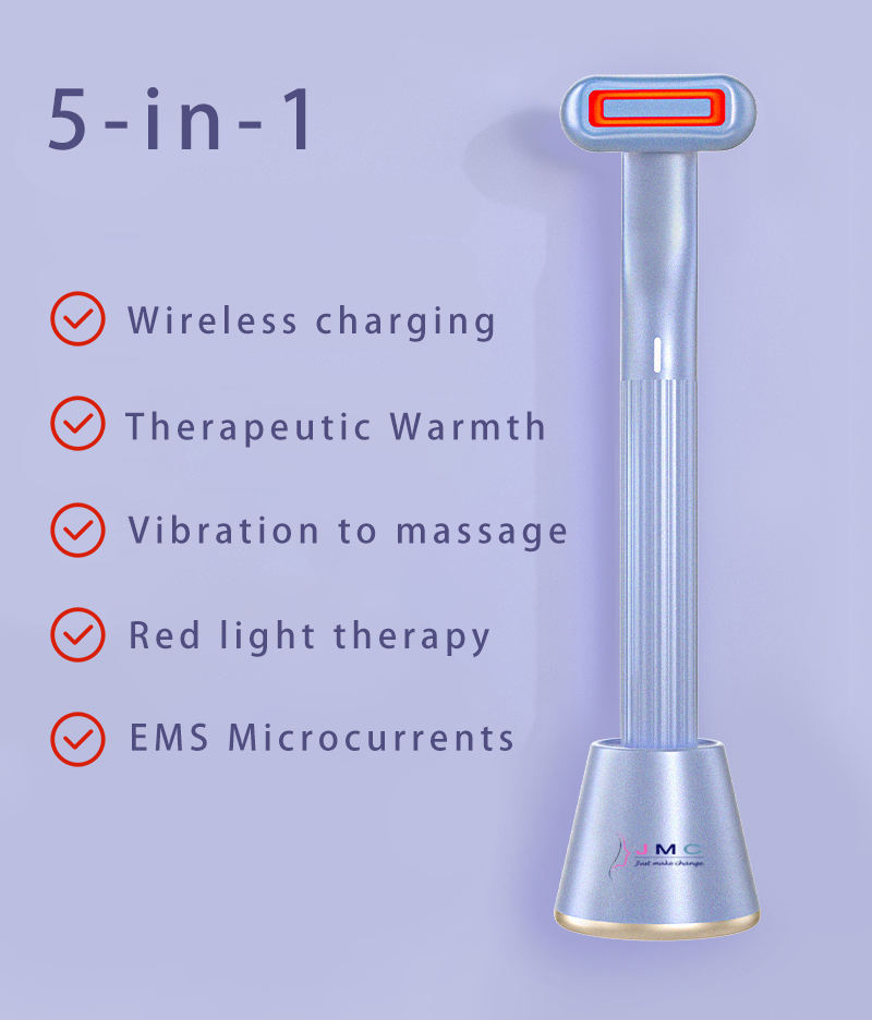5-in-1 Skincare Wand Black — Microcurrent Red LED | AdriaPulse