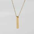 Cylinder Engraved Pendant Stainless Steel Necklace – AdriaPulse