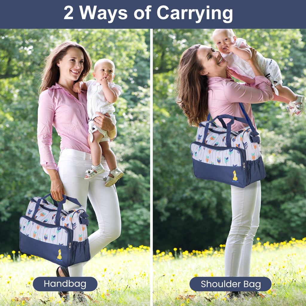 5-Piece Baby Diaper Bag Set – Spacious Travel Tote for Moms & Dads
