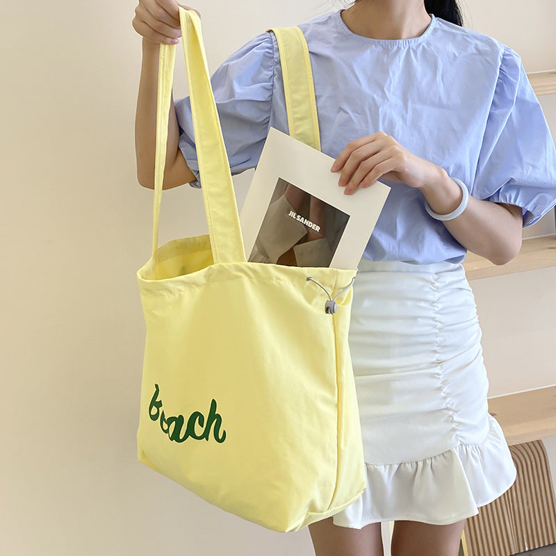 Women's Large Capacity Canvas Beach Shoulder Bag – Lightweight Polyester Tote