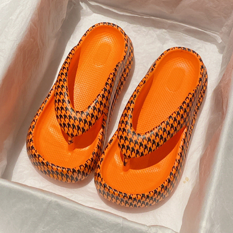 Damen-Flip-Flops mit dicker Sohle aus EVA – gestreifte Outdoor-Slipper
