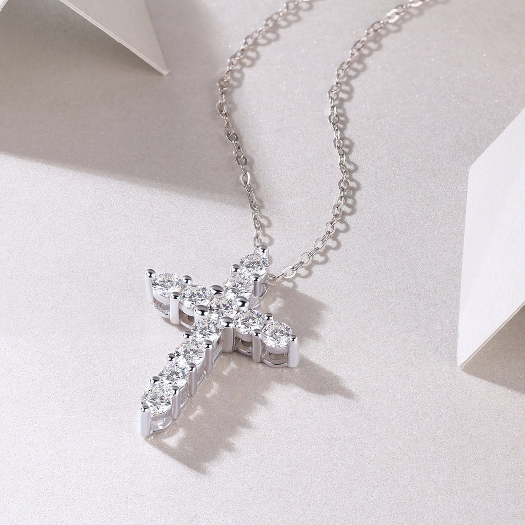 Moissanit Diamant Anhänger Halskette – Luxus S925 Silberkette