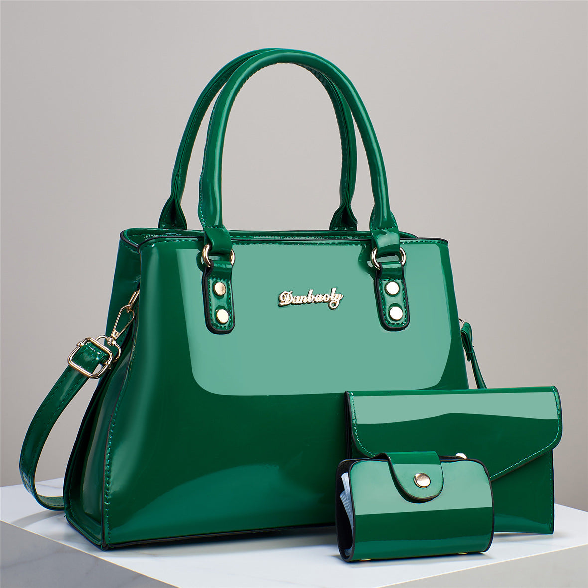 Women's Fashion Shoulder Bag Set | 3-Piece Messenger Bag – Handbag + Mini Bag + Card Holder