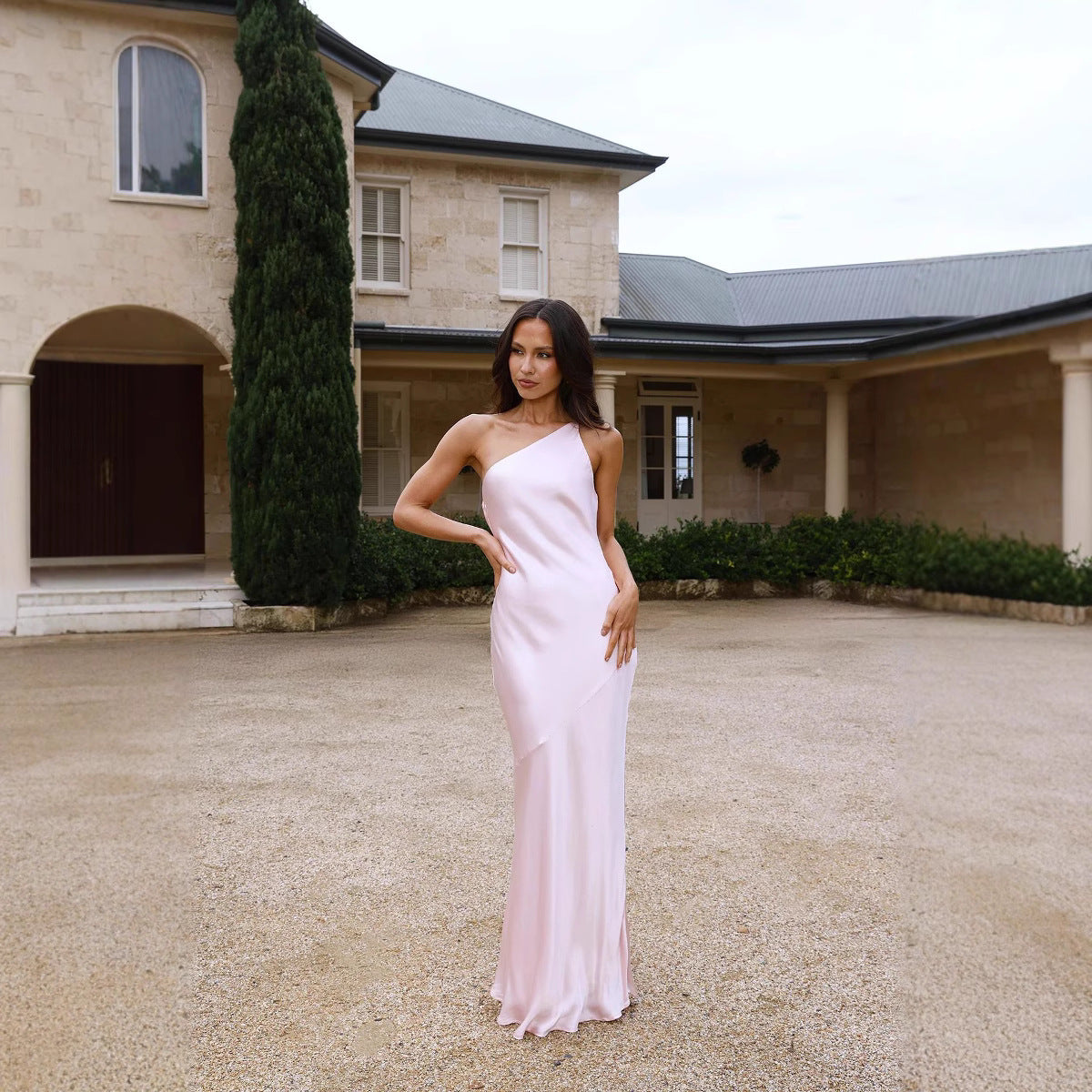 Women's Backless Lace-Up Slim Fit Maxi Dress Army AdriaPulse