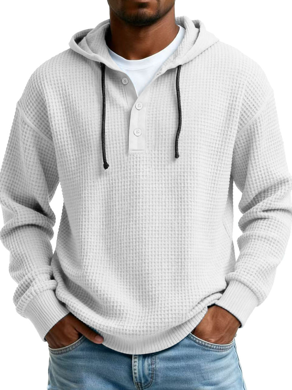Men's Ribbed Hooded Half-Zip Sweater – Slim Fit