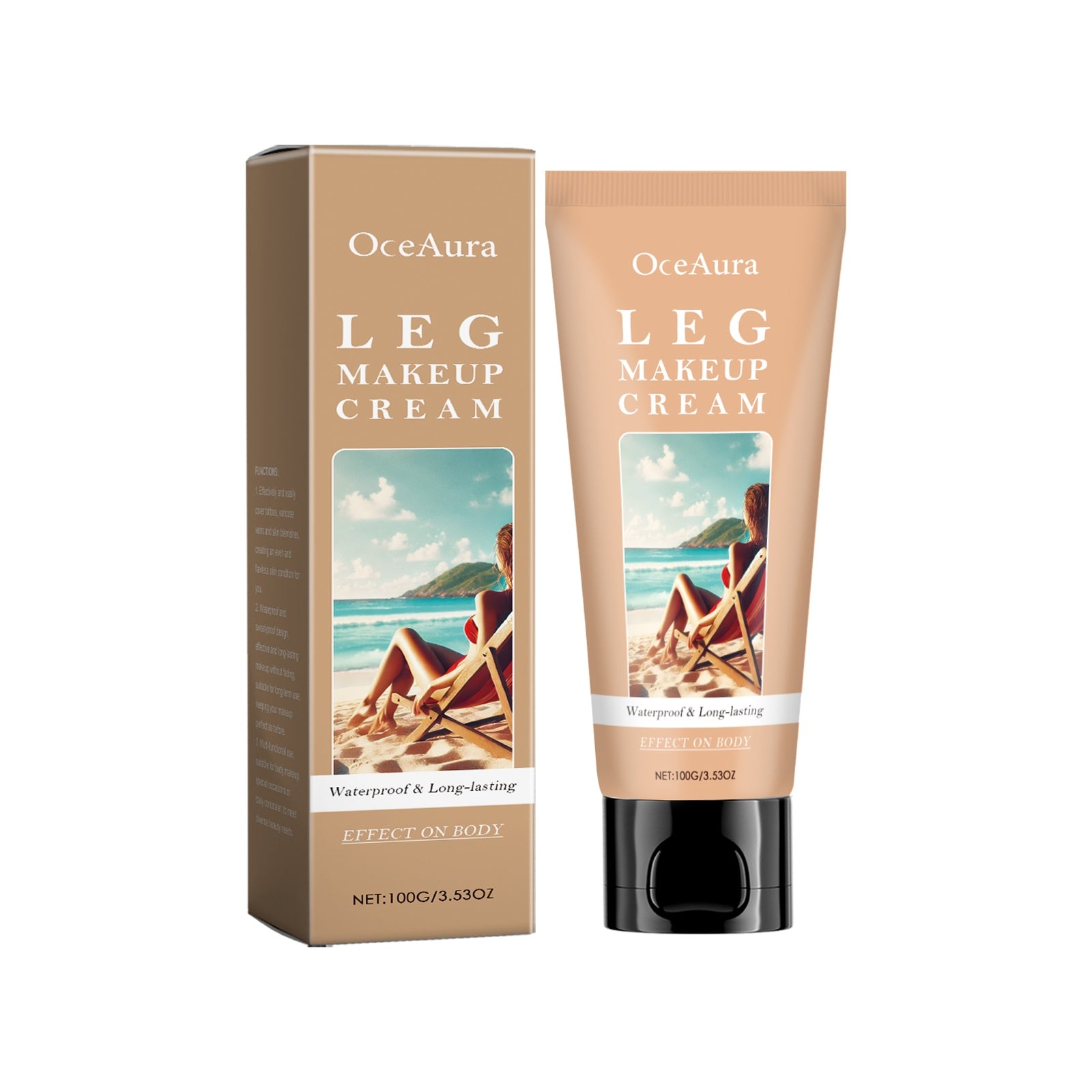 Waterproof Leg & Body Makeup Foundation – Tattoo & Vein Concealer with Hyaluronic Acid | 100ml | 3 Shades