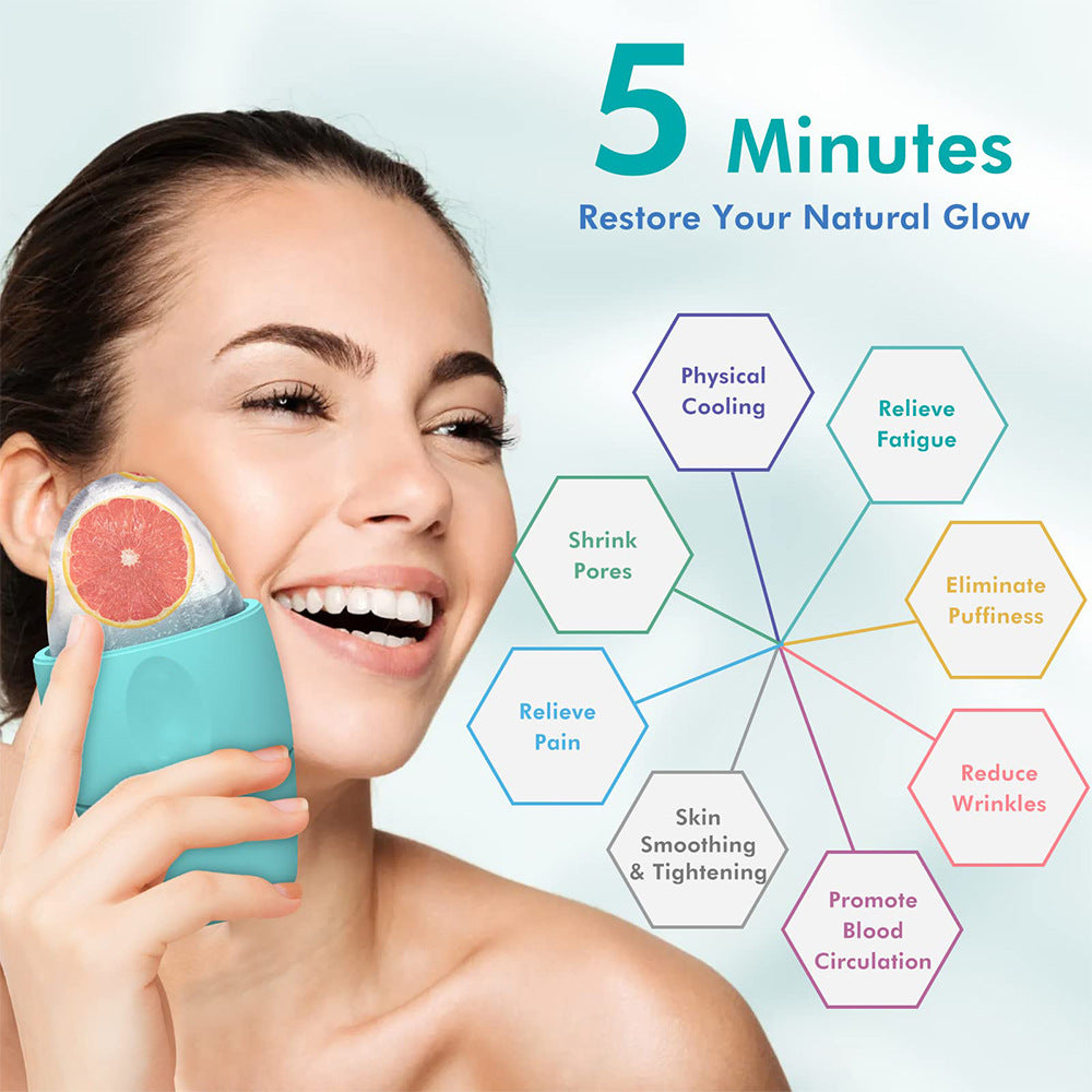 Silikon-Eisroller für das Gesicht – zum Konturieren, Porenverkleinern, Entfernen von Augenringen, zur Massage und als Schönheitsroller für Augen, Hals und zur Hautpflege