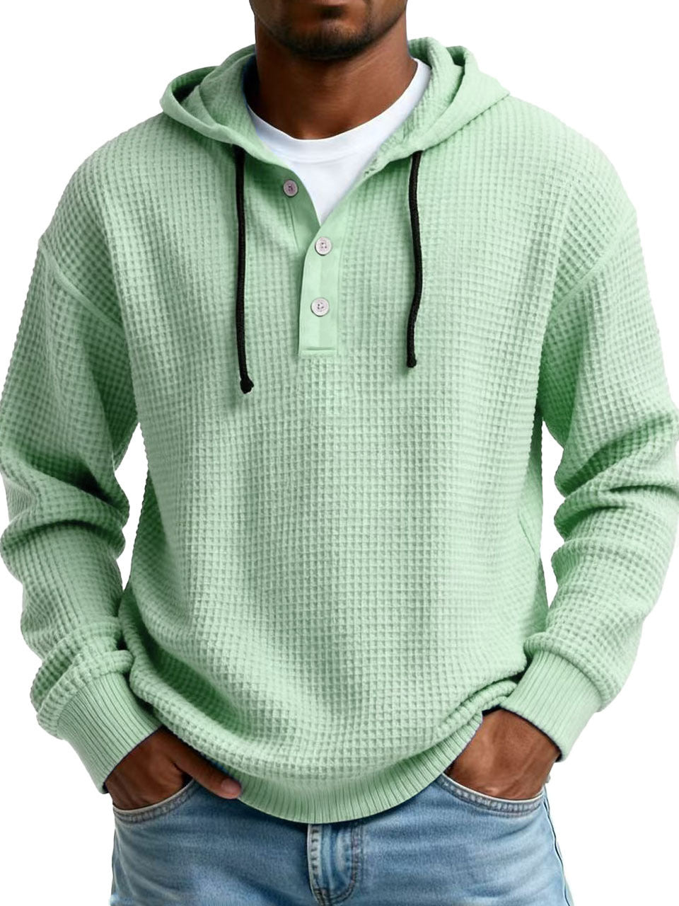 Men's Ribbed Hooded Half-Zip Sweater – Slim Fit