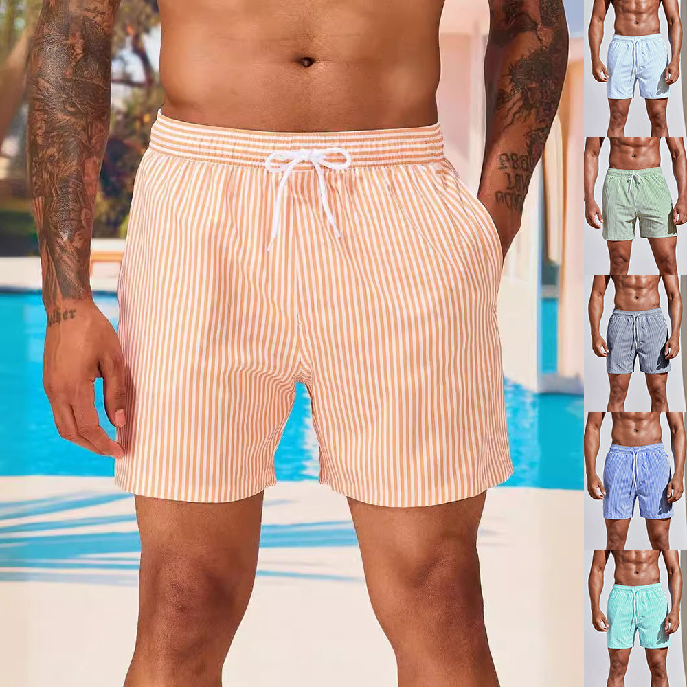 Men 3D Striped Print Beach Shorts Lightweight Summer Casual Pants AdriaPulse
