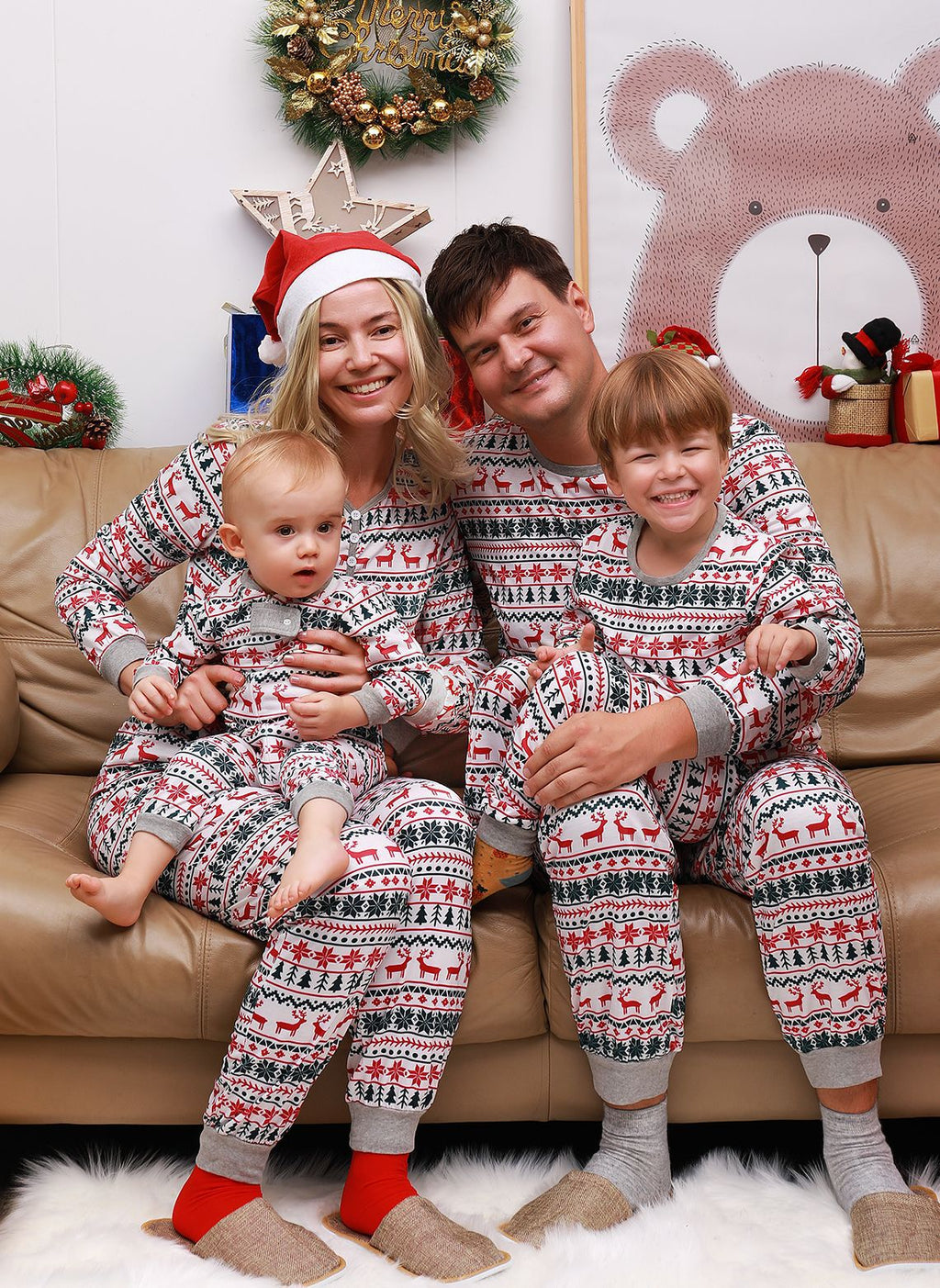 Christmas Family Matching Pajamas Set – Holiday Sleepwear for Mom Dad Kids Baby – AdriaPulse"