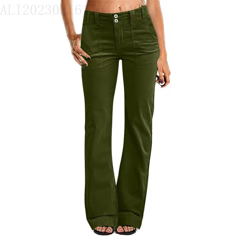 Women's Lightweight Bootcut Sports Pants – White S | AdriaPulse