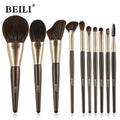 Set de 10 pinceaux de maquillage Beili – Pinceaux Kabuki à poils synthétiques pour fond de teint, correcteur et fard à paupières