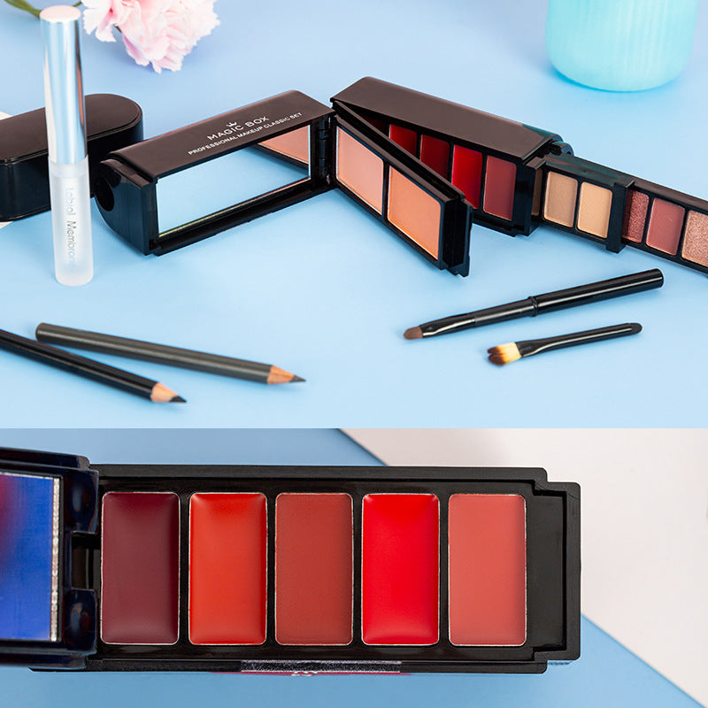 Komplettes Beauty Make-up Kit – Lidschatten, Lippenstift & Rouge Set