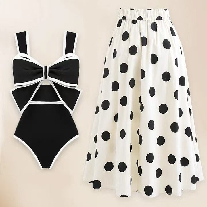 Conservative Swimwear Set with Skirt | Women's Modest One-Piece Swimsuit – Multiple Colors