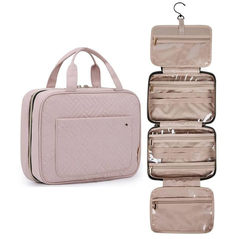 Travel Toiletry Organizer Bag – Large Capacity 4-Compartment Roll-Up Storage