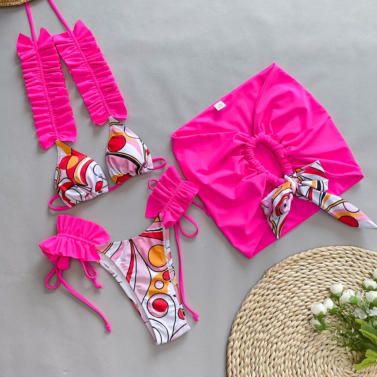 Pleated Split Bikini – Women's Swimwear S–L