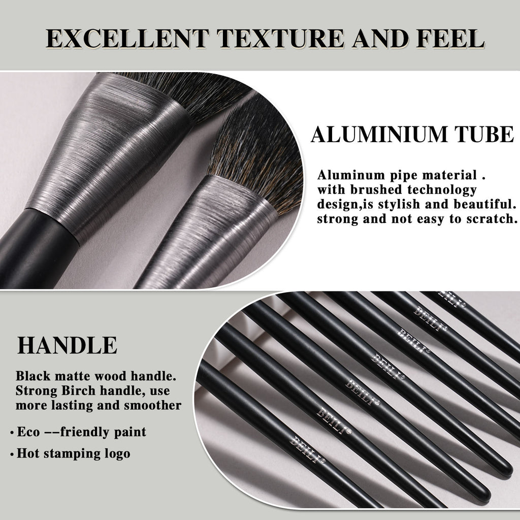 Premium 10-teiliges Make-up-Pinsel-Set – Echthaarpinsel mit Holzgriffen für professionelles Make-up
