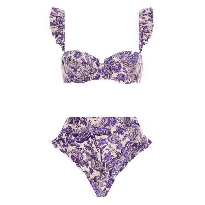 Push-up Bikini Heißer Frühling Urlaub Hohe Taille Bikini Split Badeanzug