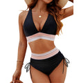 Women's High Waist Tummy Control Bikini Set – Color Block