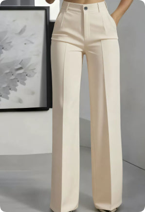 Damen-Minimalismus-Hose aus weißem Polyester