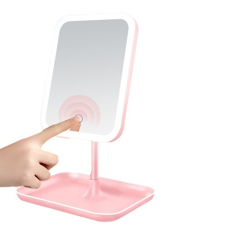 Portable Smart LED Makeup Mirror – Lighted Vanity Mirror for Flawless On-the-Go Makeup | Pink