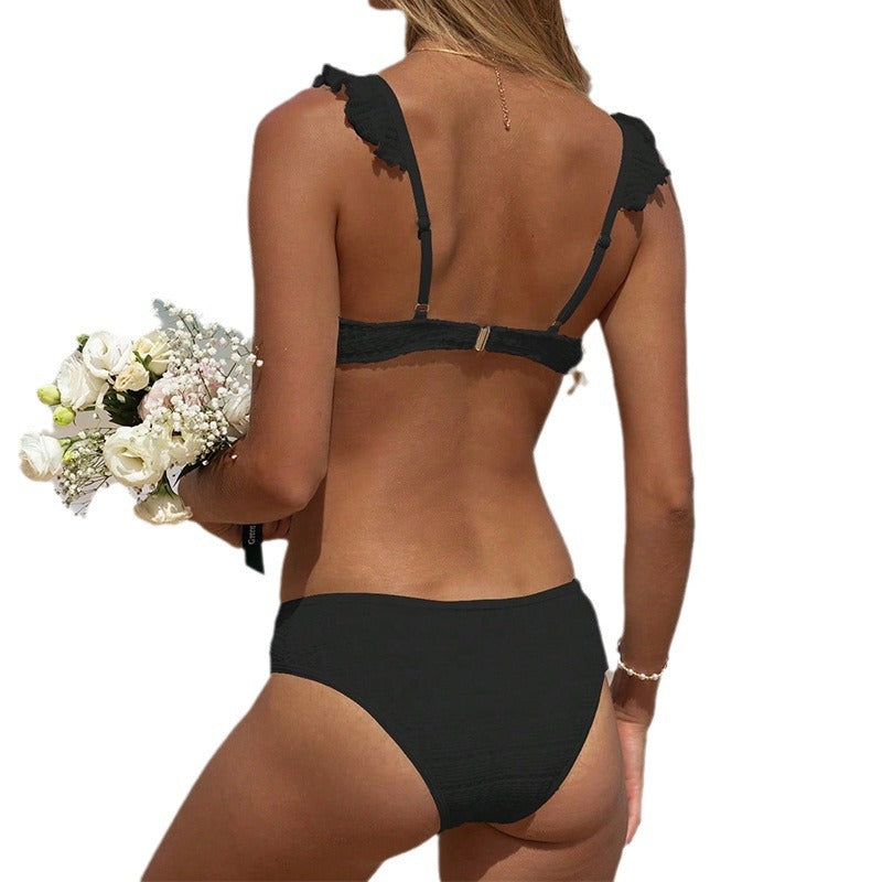 Ruffled Hard Bag Swimsuit Triangle Beach Ladies