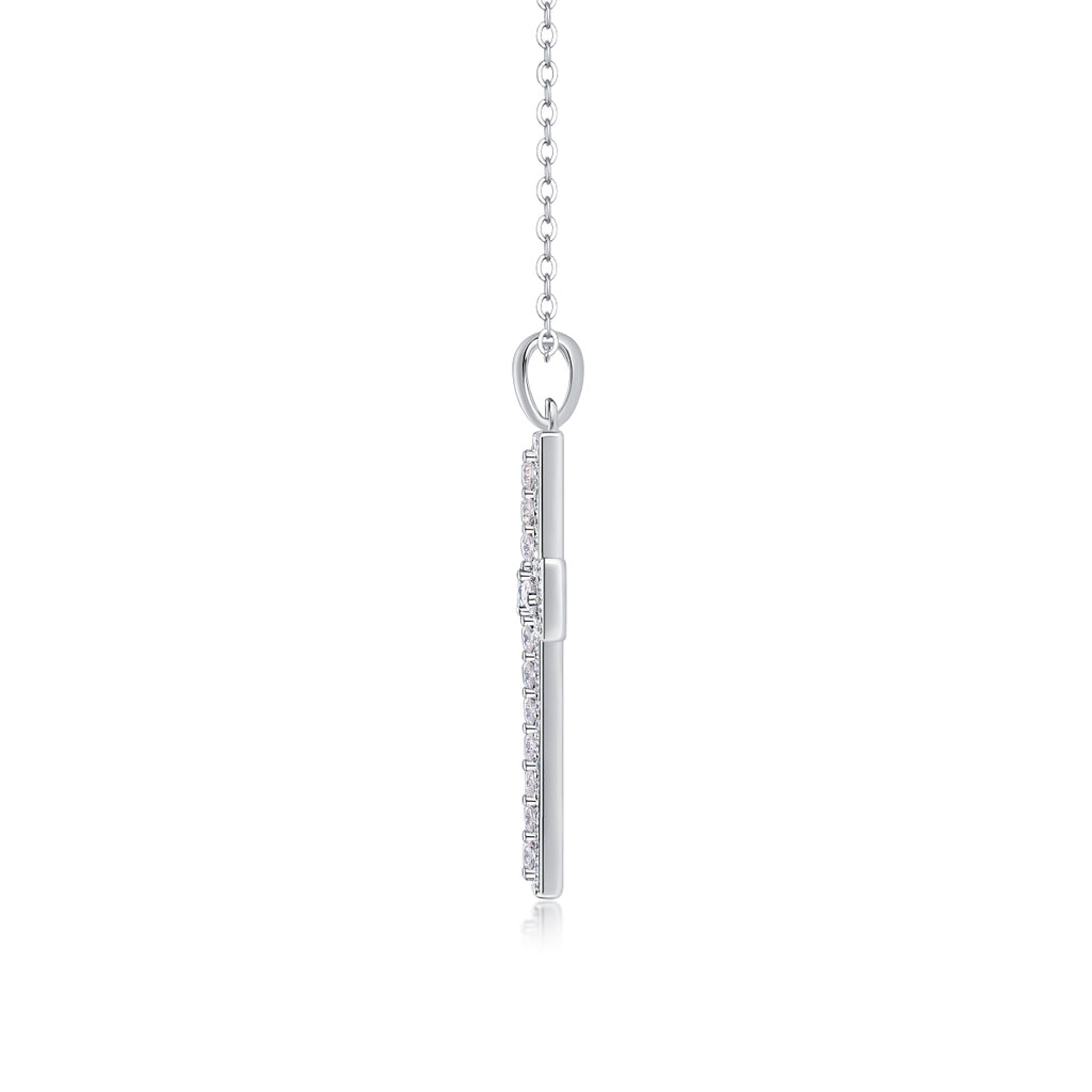 1Shelter Luxury Fashion Diamond Pendant Necklace Set With Mosan Diamond Silver Ornaments Prohibit TikTok sales