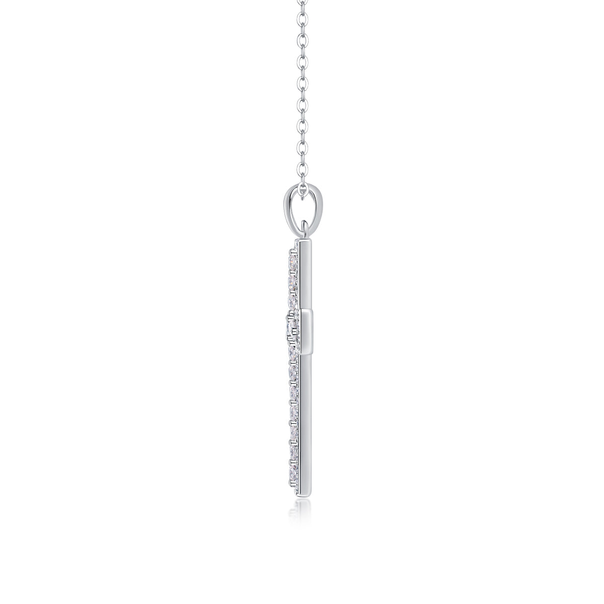1Shelter Luxury Fashion Diamond Pendant Necklace Set With Mosan Diamond Silver Ornaments Prohibit TikTok sales