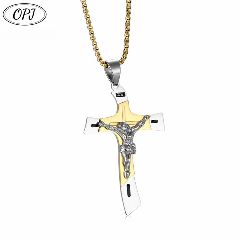 Vintage Jesus Kreuz Anhänger Herren Damen Amulett Halskette Katholisch Christlich Religiöser Gebetsschmuck Geschenk
