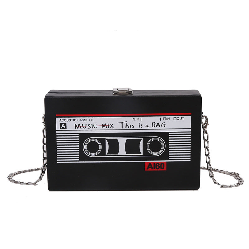 Creative Chain Crossbody Box Bag | Tape Detail Shoulder Bag – Trendy Women's Fashion