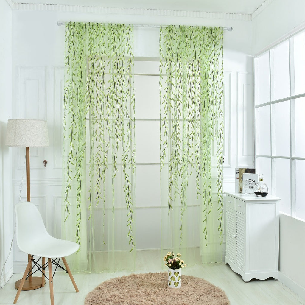 Wicker Offset Printing Curtain Green AdriaPulse