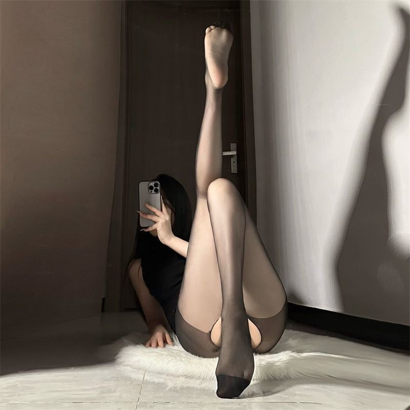 Black crotchless stretch stockings for women, high-quality sexy lingerie hosiery with perfect fit – AdriaPulse"