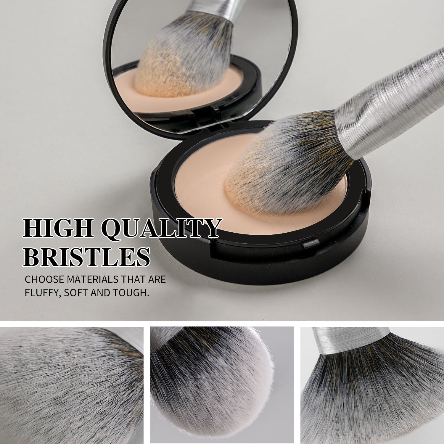 Set de 10 pinceaux de maquillage Beili – Pinceaux Kabuki à poils synthétiques pour fond de teint, correcteur et fard à paupières