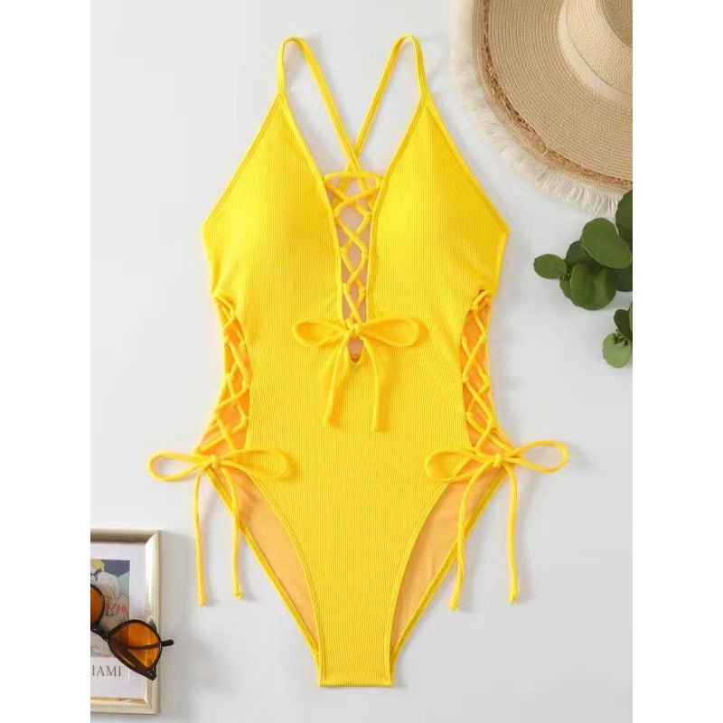  Women's Backless One-Piece Swimsuit  – AdriaPulse