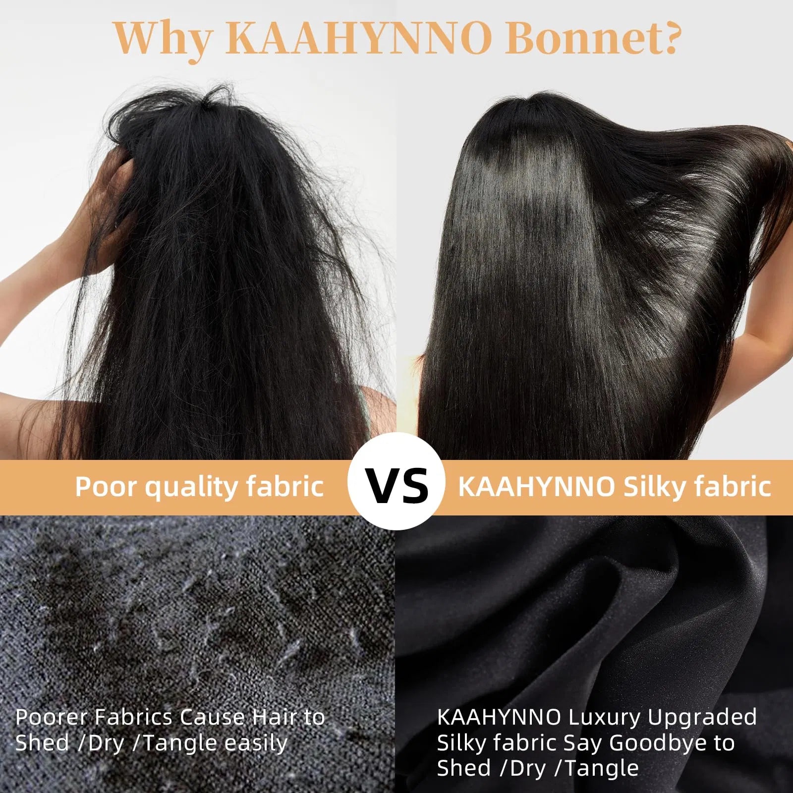Schlafhaube aus Seide für Damen, Schlafhaube aus Satin für gewelltes lockiges Naturhaar, Damen und Herren – Schwarz