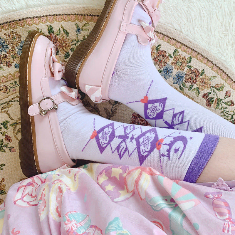 Hip-Hop Street E-Sports Girl JK Uniform Wadenhohe Baumwollsocken
