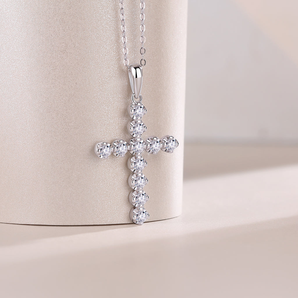 Collier pendentif solitaire moissanite – Chaîne de luxe en argent S925