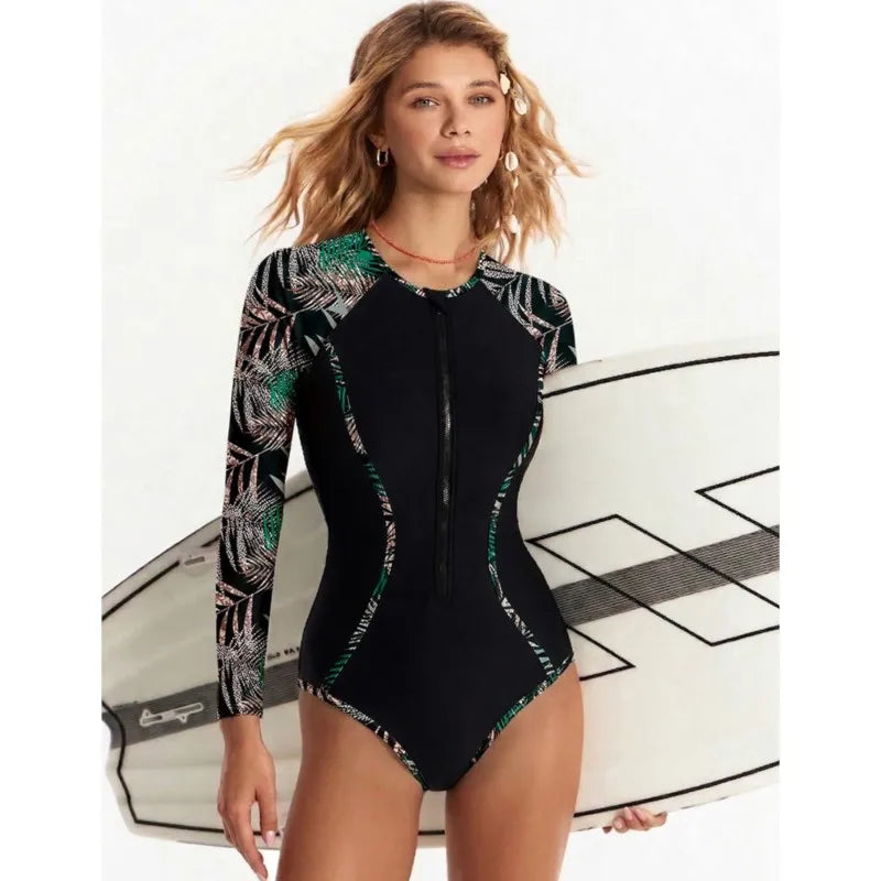 Netzärmel Sexy Badeanzug Damen Sommer Badeanzug Bikini Set Langarm Bademode Strand Schwimmanzug für Frauen Купальник