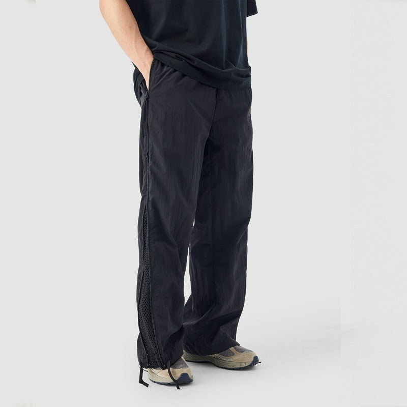 Women's Loose Fit Straight Leg Shell Pants – Black M | AdriaPulse