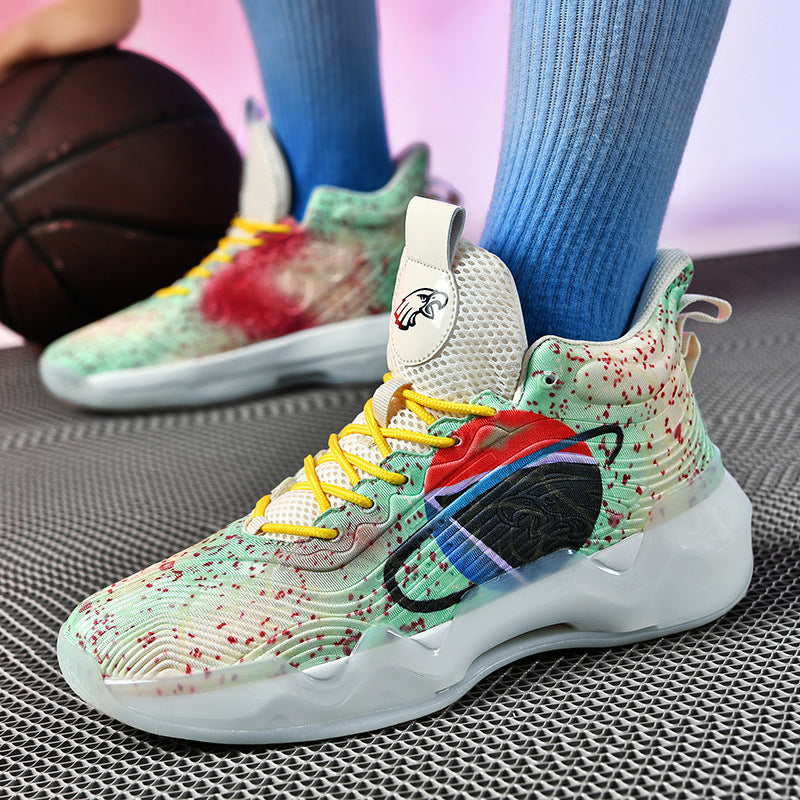 Leuchtende High-Top-Basketballschuhe