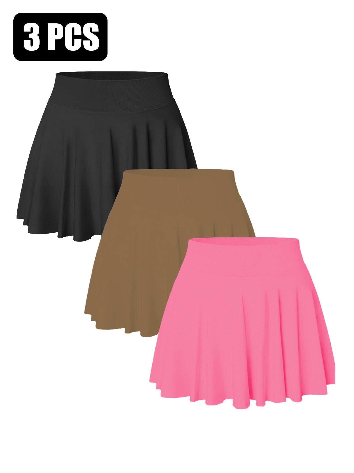 Women's 3-Pack Seamless Tennis Skirt Shorts with Pockets  AdriaPulse