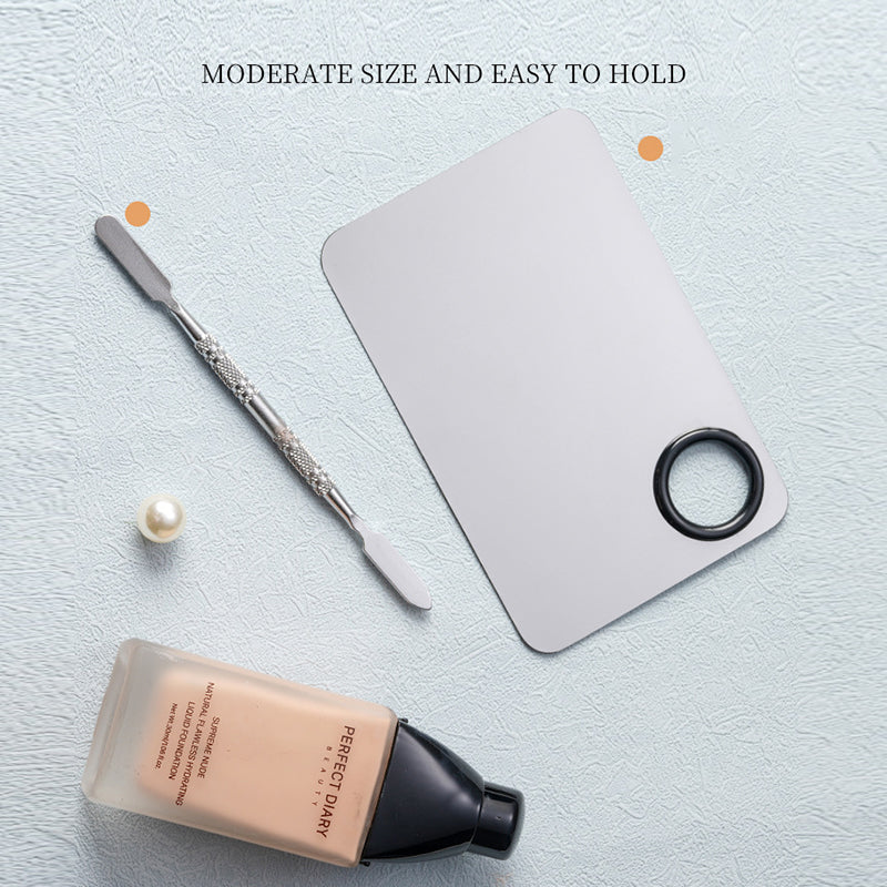 Edelstahl-Make-up-Mischpalette & Spatel – Professionelles Farbmischwerkzeug für Make-up & Nailart
