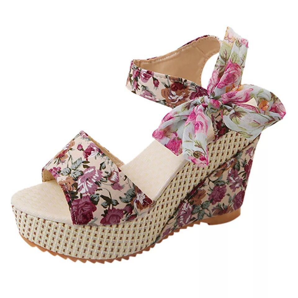 Damenmode Keilabsatz Peep-Toe Sandalen
