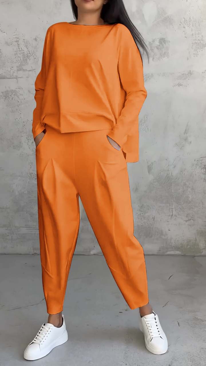 Women's Raglan Sleeve Top & Harem Pants Set – Casual Pocket Co-ord
